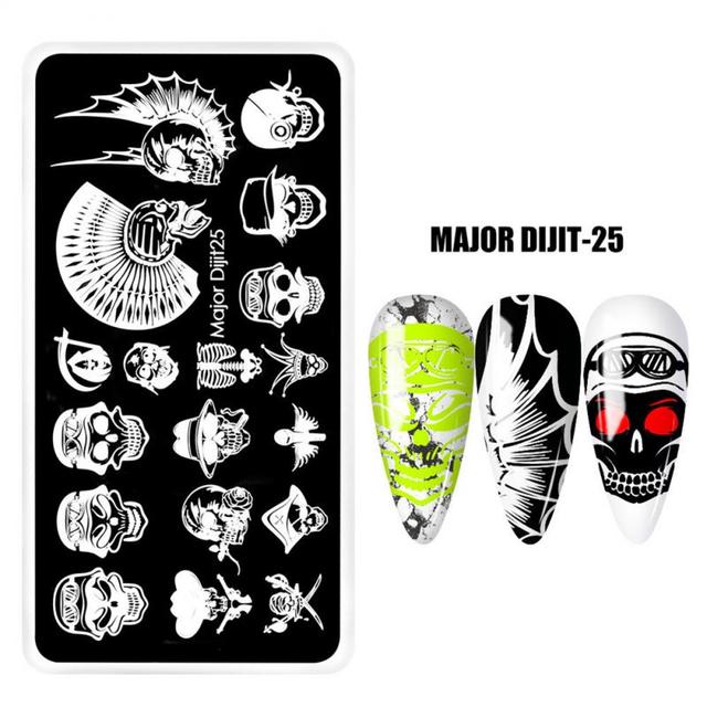 irregular shape Nail Stamping Plates Skull Template Dot Point Image Printing Stencil Nail print template Manicuring Tool