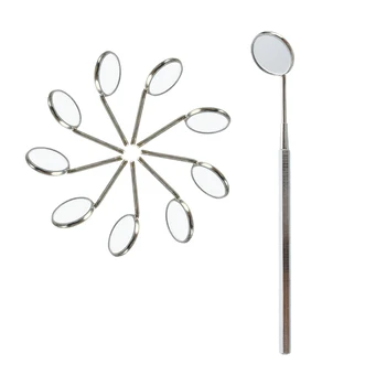 

1Set 10PCS Stainless Steel Dental Mirrors With 1 Handle Dental Hygiene Kit Instrument Dental Reflector Dentist Tools Oral Care