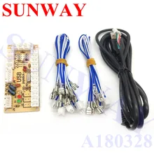 2 проигрывателя Нулевая задержка игровой DIY KIT USB энкодер ПК для джойстика для 4way& 8way Zippy джойстик и 4,8 мм Кнопка