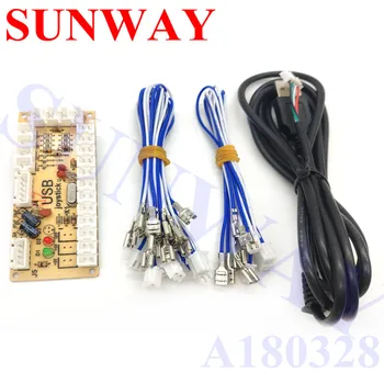 

2 Players Zero Delay Arcade DIY KIT USB ENCODER PC TO JOYSTICK FOR 4way & 8way ZIPPY JOYSTICK & 4.8MM BUTTON