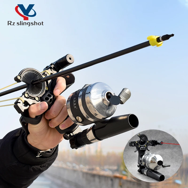 Multipurpose Fishing Rod Slingshot Shooting Dart Catapult Handguard Set  Powerful