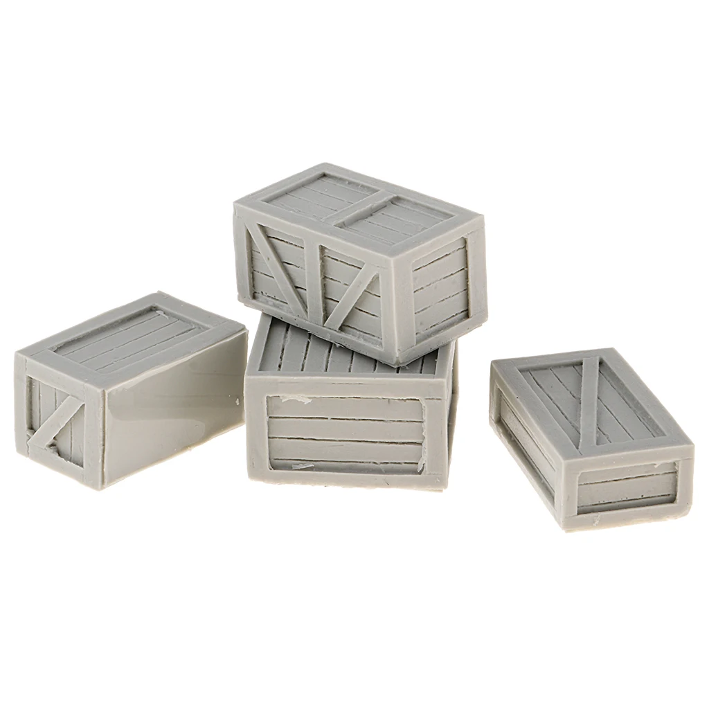 Model Accessory, 1:35 Resin WWII Army Crate 4 Box War Game Layout Unpainted