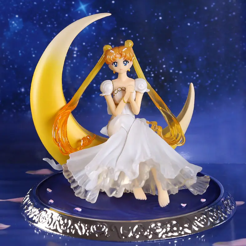 

Free Shipping anime Super Sailor Moon dolls Tsukino Usagi PVC Action Figure Wings Cake Decoration Collection Model Toy Doll B19