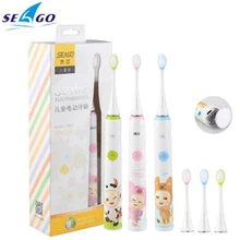 Seago электрическая зубная щетка Детская безопасная батарея Автоматическая Ультразвуковая Водонепроницаемая зубная щетка utomatic зубная щетка детский подарок