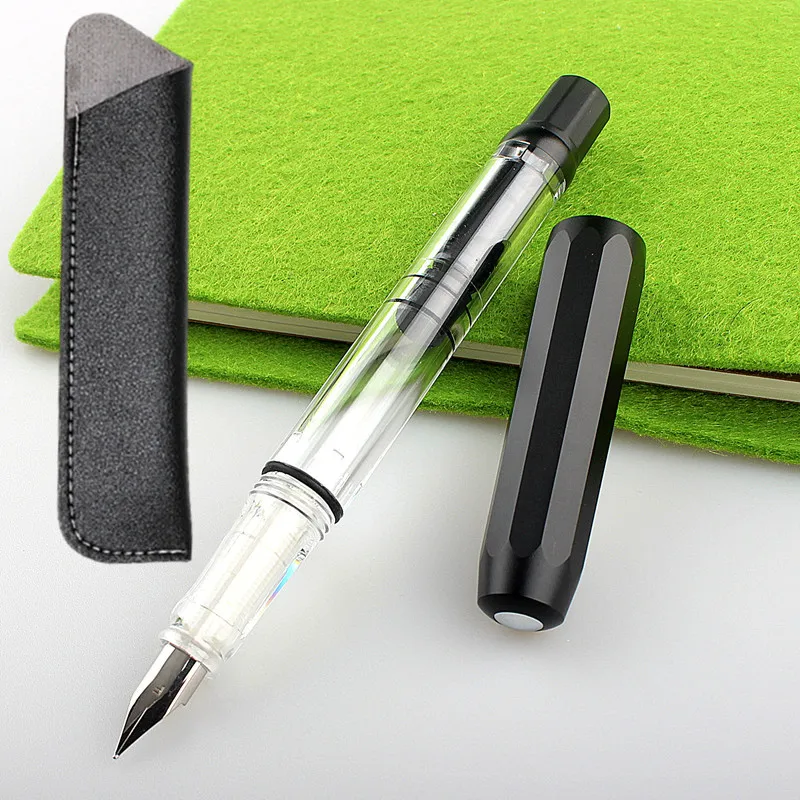 Jinhao 51A Black Plastic Fountain Pen Metal cap Fine Nib F/0.5mm Writing Gifts 