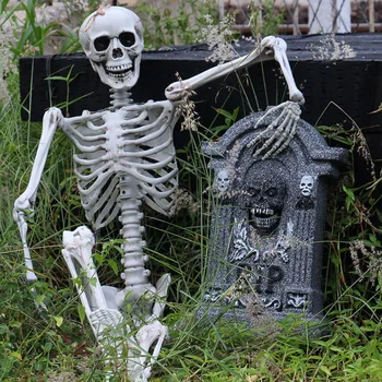 

Halloween Prop Human Skeleton Full Size Skull Hand Life Body Anatomy Model Decor Haunted House Props Bone Head Decoration #R25