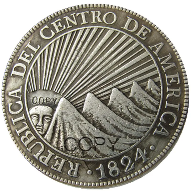 Среднеамериканская Республика 1824 8 reales Посеребренная Имитация монеты