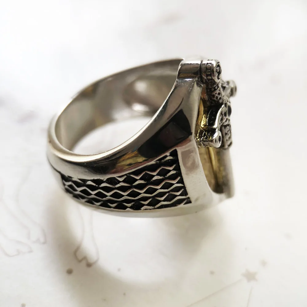 Anello Chevalier Uomo Scudo Ovale Con Ancora In ARGENTO 925 Galvanica - Foto 9