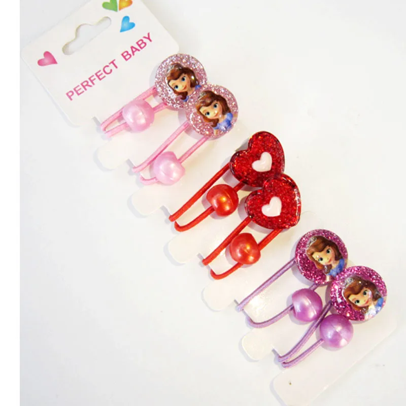 6 Pcs My Little Pony Hair Rope Hair Clip Child Girl Cartoon Cut Cartoon Resin Rainbow Baby Hair Accessories