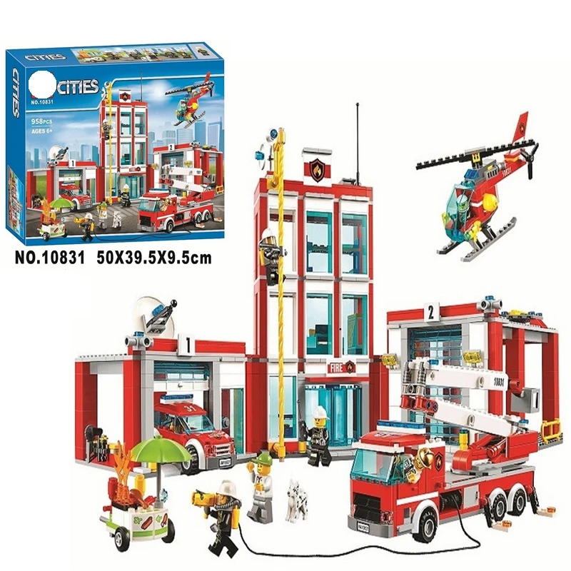 lego christmas fire station