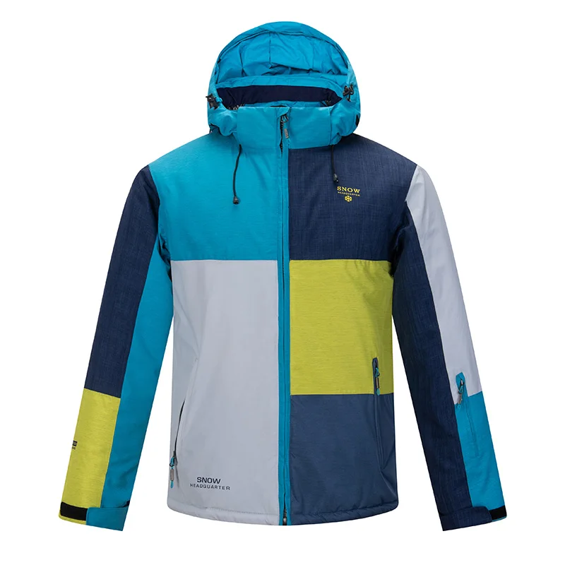 Новая мужская лыжная куртка, зимний костюм для сноуборда, мужская спортивная теплая водонепроницаемая ветрозащитная дышащая одежда с капюшоном, лыжное пальто
