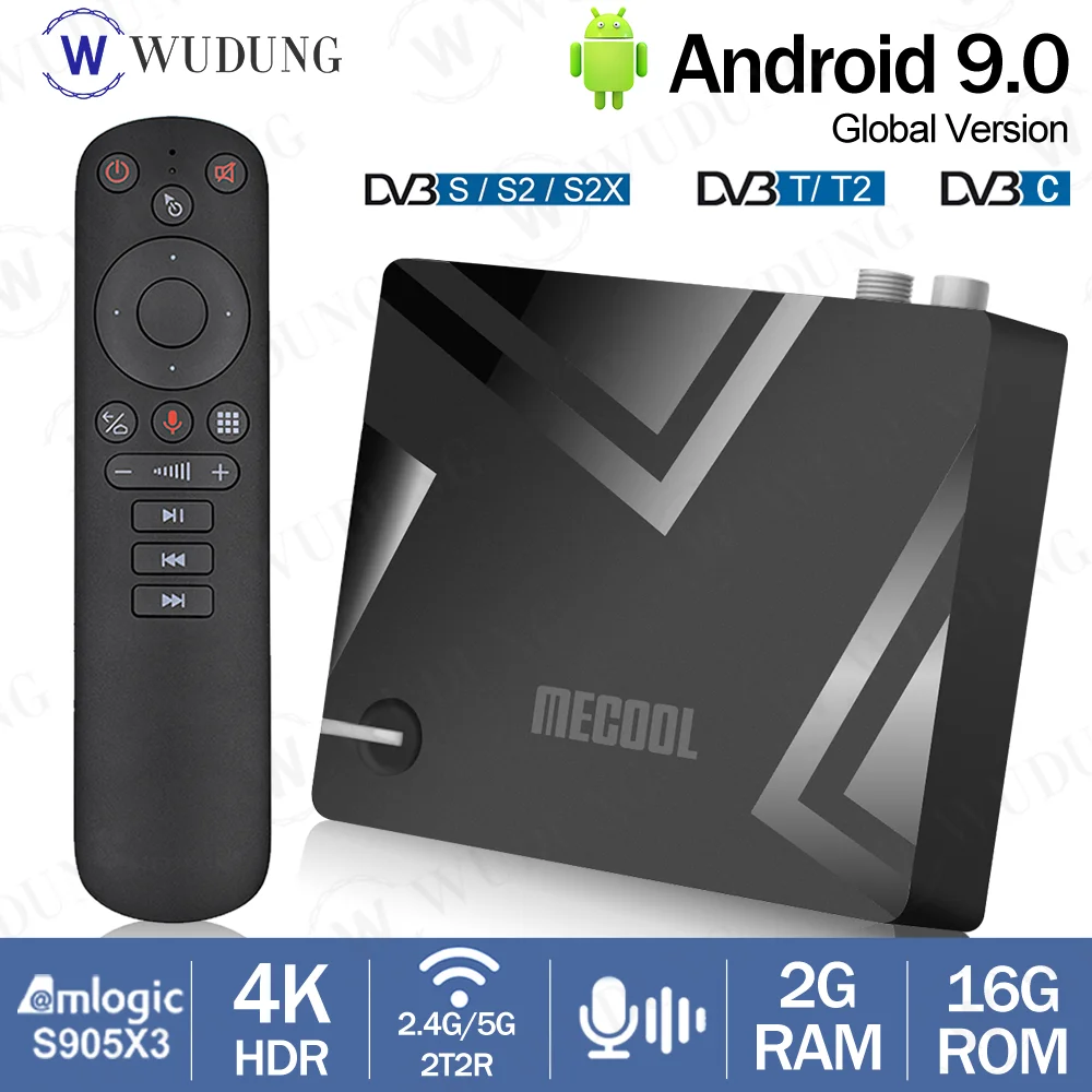 

Mecool K5 Android 9.0 Amlogic S905X3 Quad Core DVB S2 T2 Smart TV Box 4K Dual Wifi 2GB 16GB Set Top Box Supports PVR Recording