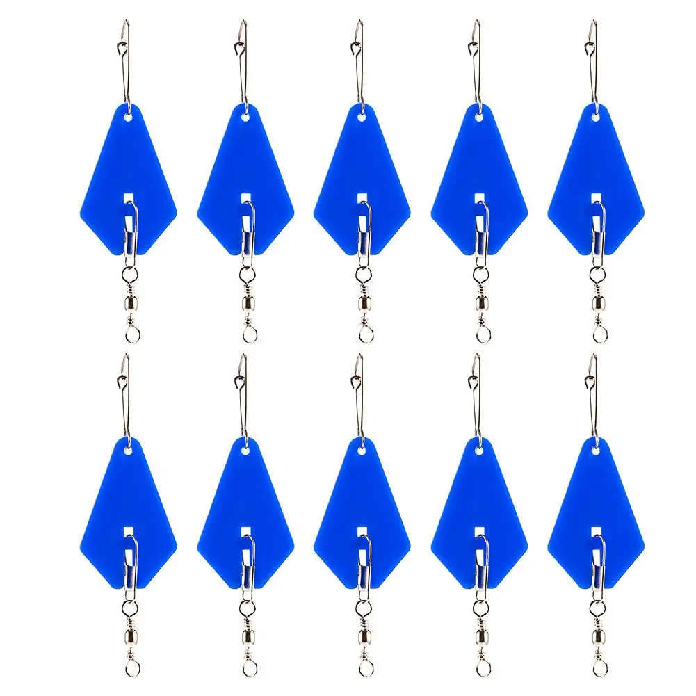 

10pcs Swivel Blue Triangle Rotating Ring Hooked Snap Zipper Slider Beads Rotating Triangle Balance Swivel Fishing Tackles