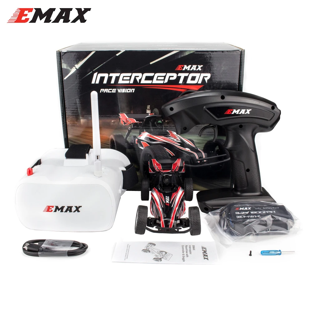 Óculos de Corrida de Carro com Controle de Rádio Carro Interceptor Emax Goggle Óculos 2.4g rc 23s Versão Rtg Fpv