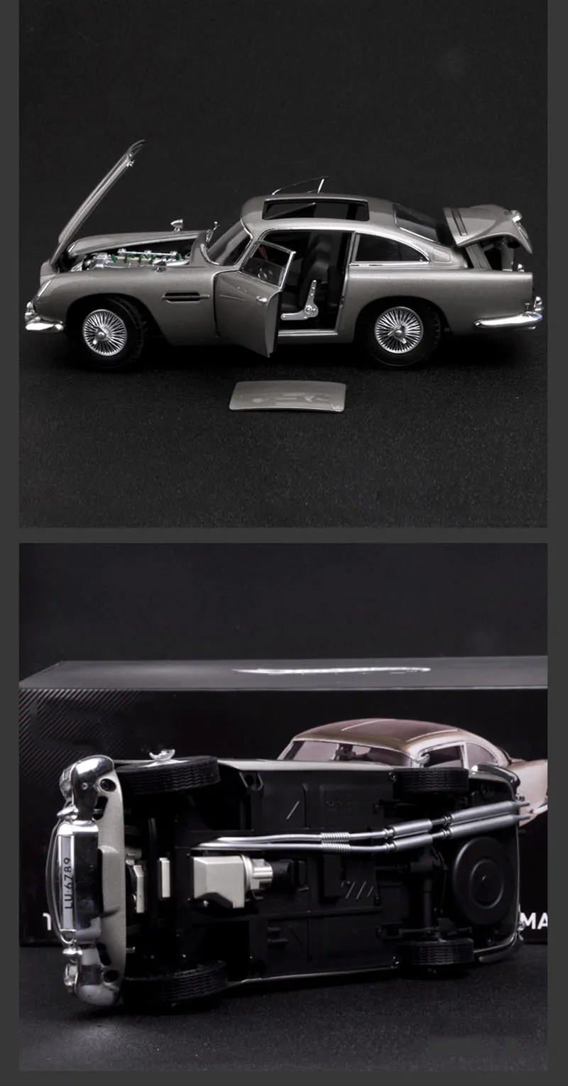 1:18 масштабная модель полученная литьем под давлением сплав Aston Martin DB5 моделирование модель машины коллекция металлических инструментов автомобиля 007 вентиляторы игрушки подарки