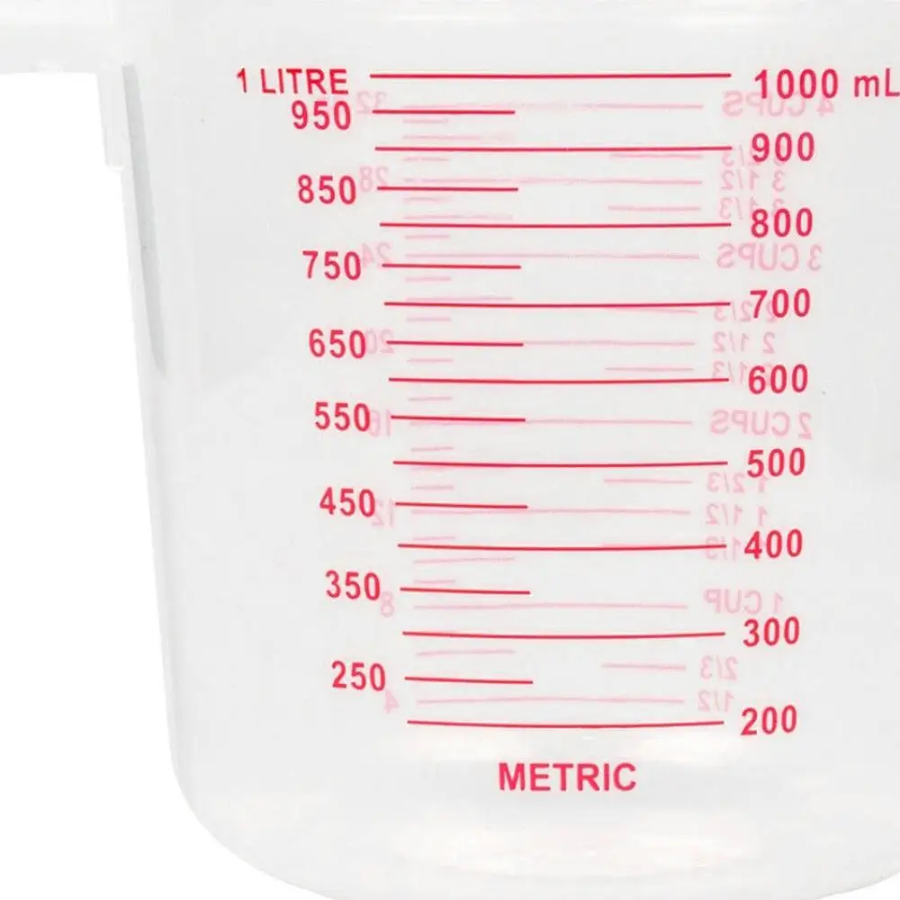 2pcs 1L Plastic Measuring Cup Clear Scale Kitchen Measuring Tools Bakery Bakeware Liquid Measure Container