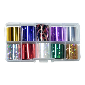 

10 Rolls Nail Foil Transfer, Nail Art Stickers Starry Sky Shining DIY Stickers Glitters Adhesive Tips Nail Art Decorations