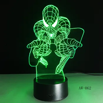 

Spider-Man 3D Night Light Desk LED USB Lamp Lampada Party Xmas Gift Table Child Kids Touch Lighting Soccer Gift AW-062