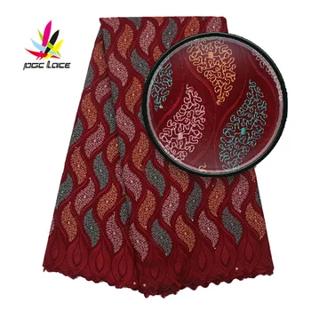 

Embroidered Flower 100 Cotton Swiss Dry Lace Africa Nigerian Fabric for Women Dress Green Multicolor Cloth for men Lace AMY2899B