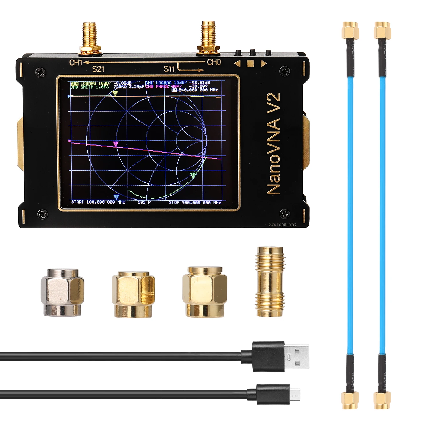 US $69.75 32Inch Large Screen 3G Vector Network Analyzer SAA2 NanoVNA V2 Antenna Analyzer Shortwave HF VHF UHF Measure Duplexer Filter