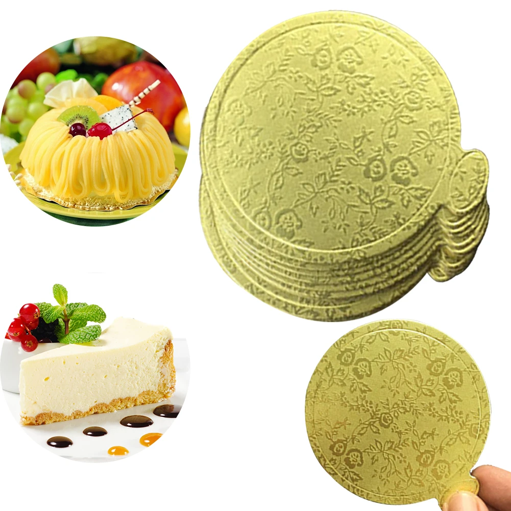 100Pcs Thick Gold Round Eco-friendly Lightweight For Cake Making Cake Board Decorative Kit