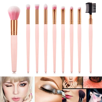 

Hot 9pcs Fine Makeup Brush Soft Smooth Beauty Makeup Tools Powder Blush Fan Double-sided Brush t6