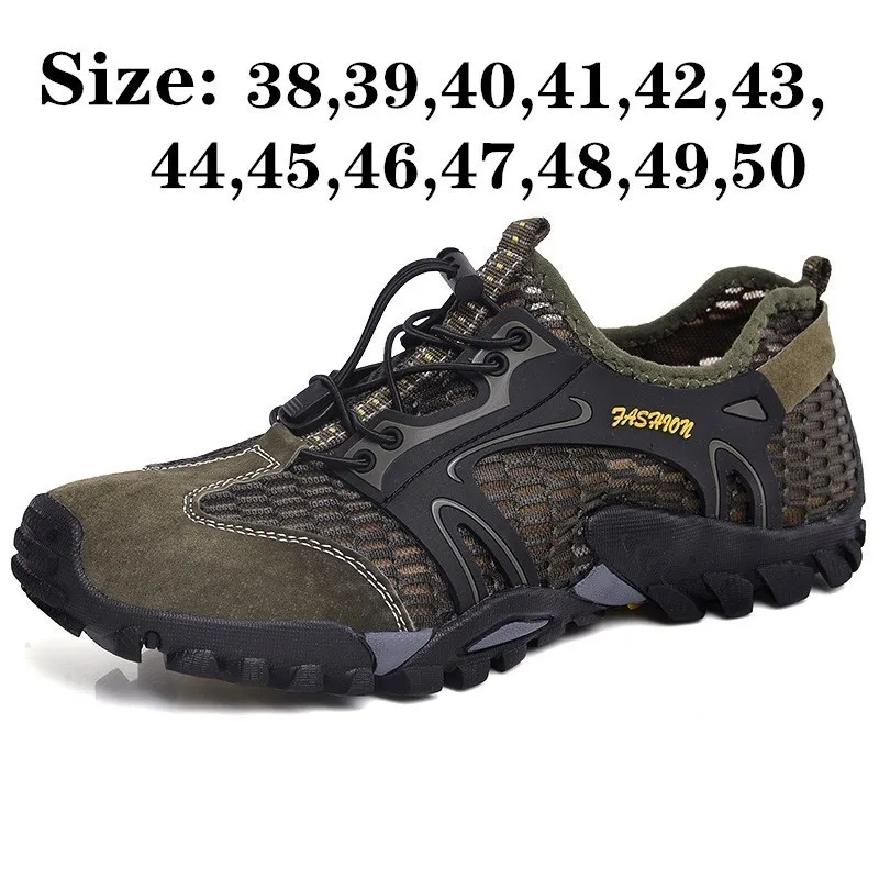 Мужская обувь амфибия для рыбалки на рифах Нескользящие сетчатые кроссовки с