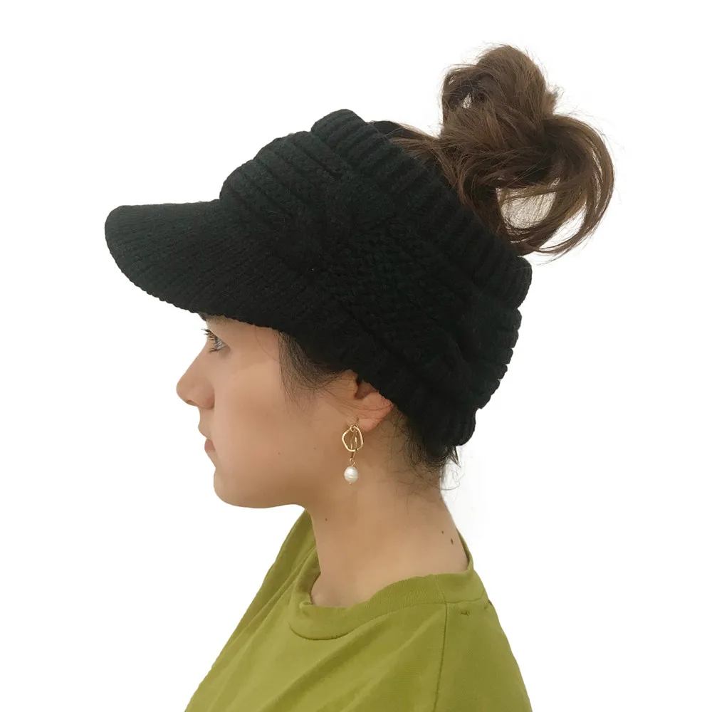 Вязаная Шерстяная Шапка с вырезами skullies beanies, Повседневная Уличная одежда, толстый теплый свитер из красного дерева, шапка для женщин, шапка бини, пуловер 11,5