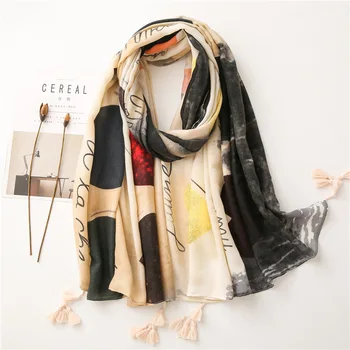 

2020 Brand Women Scarf Sprint Winter Warm Foulard Cotton Scarves Poncho Shawls Wraps Ladies Pashmina Beach Hijabs Stoles