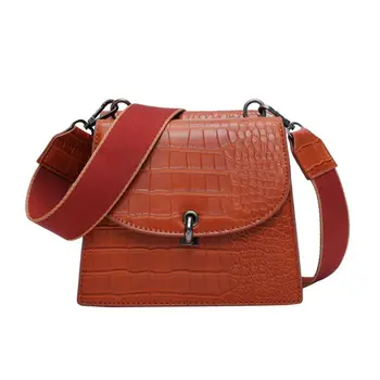 

WoMan WoMan Retro Small Square Bag Female Autumn and Winter New Crocodile Pattern Slung Handbag TemperaMant Trendy Ladies Bags