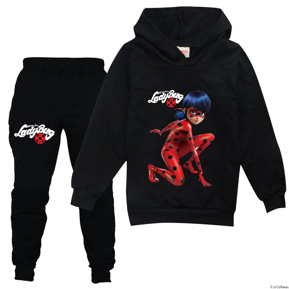 Ropa de Ladybug para niña, sudaderas con capucha + Pantalones, trajes para niña, trajes de Navidad, conjunto de para niño _ - AliExpress Mobile
