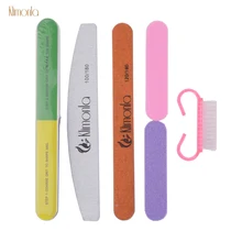 Профессиональный 6 шт./компл. ногтей шлифовальный Наборы ноготь начисто щетка педикюр уход прямоугольный полировки файл Грит песок инструменты для маникюра