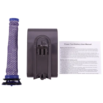 

hot sale Add Filter V6 21.6V 3000Mah Li-Ion Battery For Dyson V6 Battery For Dc58 Dc59 Dc61 Dc62 Vacuum Cleaner Sv09 Sv07 Sv03 S