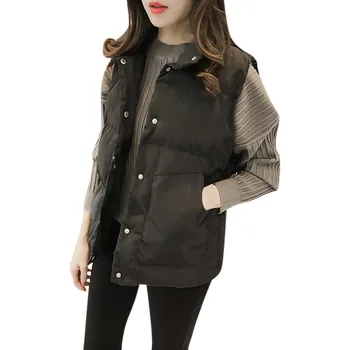 

JAYCOSIN Ladies New Fashion Winter Solid Color Vest Pocket Sleeveless Casual Vest Daily Jacket Popular Wild Loose Trend Warm