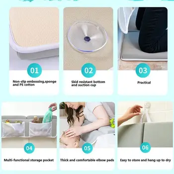 

Hight Quality Bath Kneeler Non-slip Bathroom Mats Bath Pad Large Insulation Rest Elbow Heat Mat Cold Protection Set Bathtub P7Y9