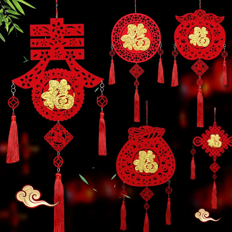 Год крысы китайский узел Весенний фестиваль декоративные изделия Креативный год перемещение фу китайский узел украшения