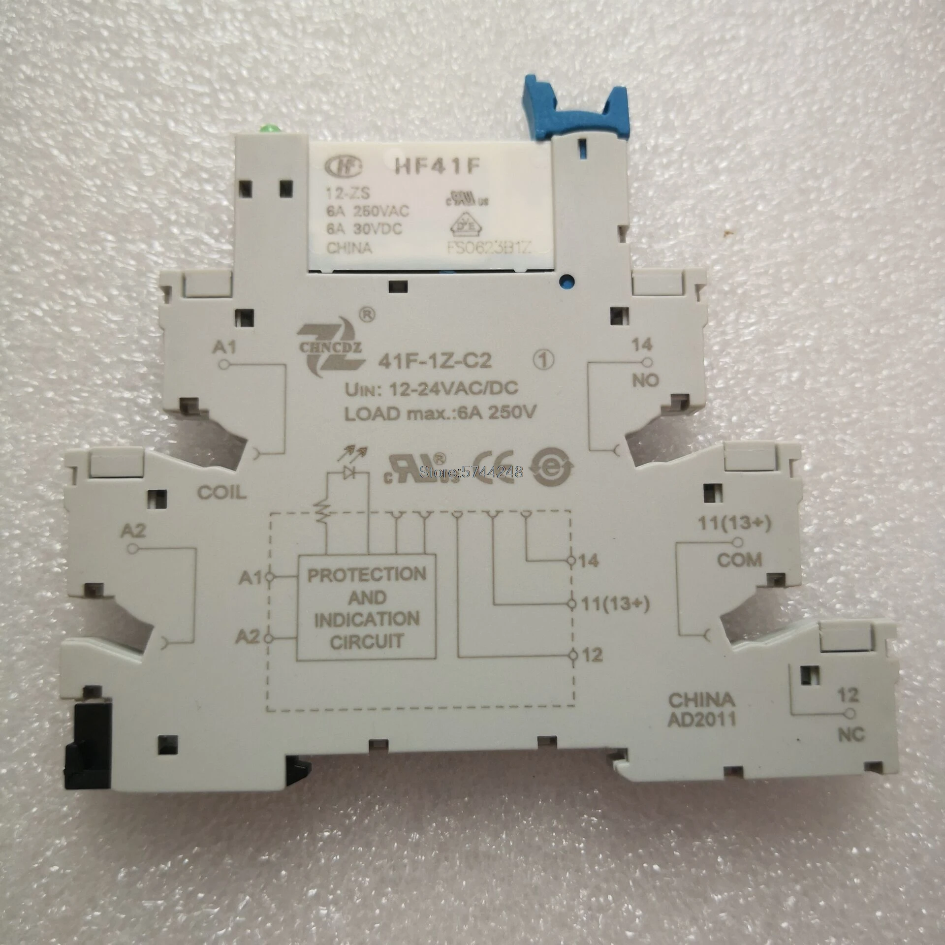 1PCS 41F 1Z C2 1 HF41F 5V 12V 24V 6A 1CO Slim Relay Mount On Screw ...
