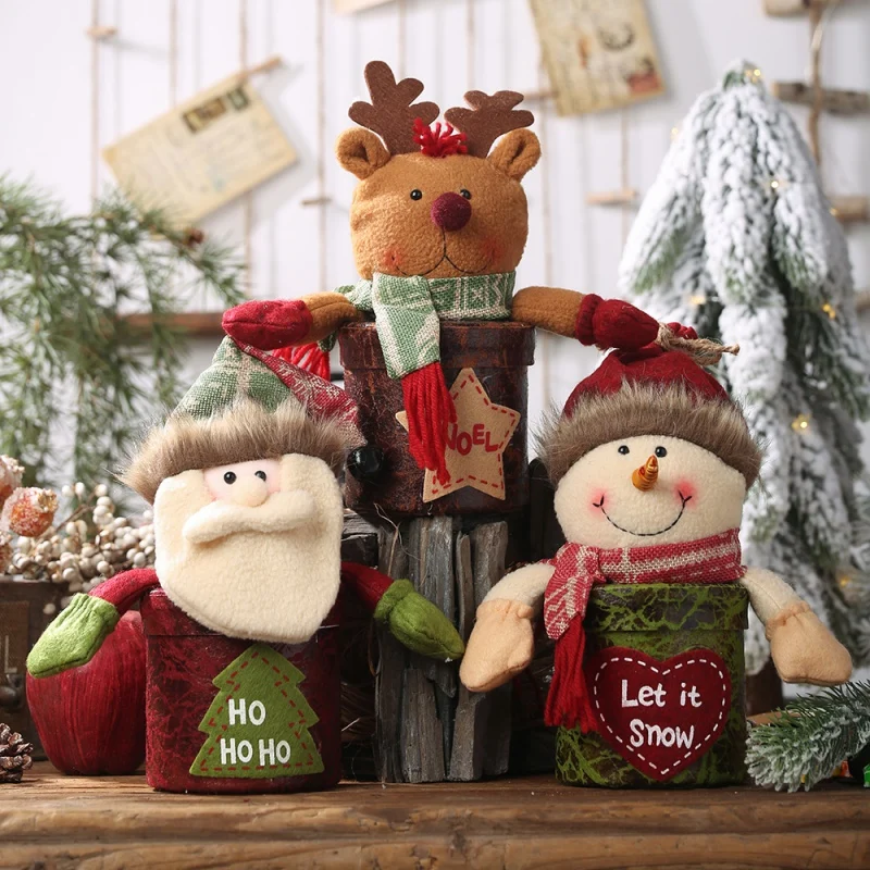 

Christmas Apple Bags Candy Gift Boxes For Holiday Party Favors Christmas Decorations Reindeer/Snowman/Santa Claus Decor