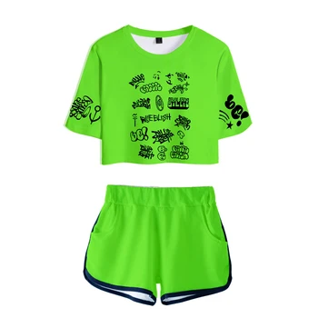 

New 2020 Billie Eilish Pirate Baird O'Connell same style 3D pattern Two Pieces sets Women Fashion Casual T-shirt+shorts Clothes