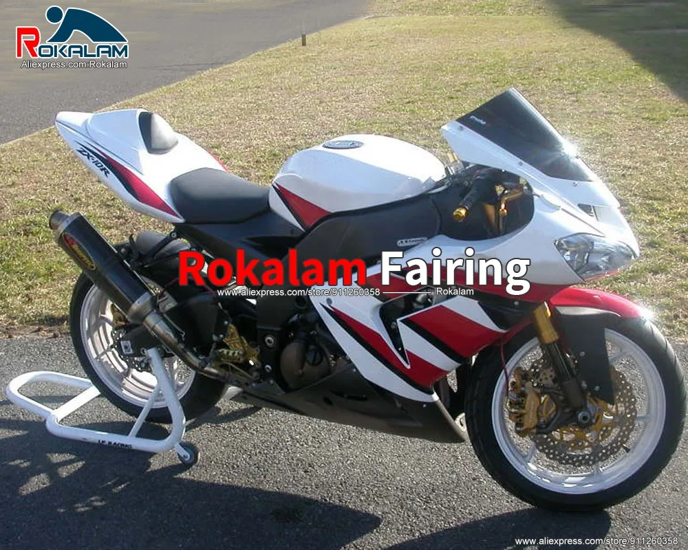 

Корпус из АБС-пластика для Kawasaki Ninja ZX10R 2004 2005 ZX-10R 04 05 белый красный черный обтекатели для мотоцикла (литьё под давлением)