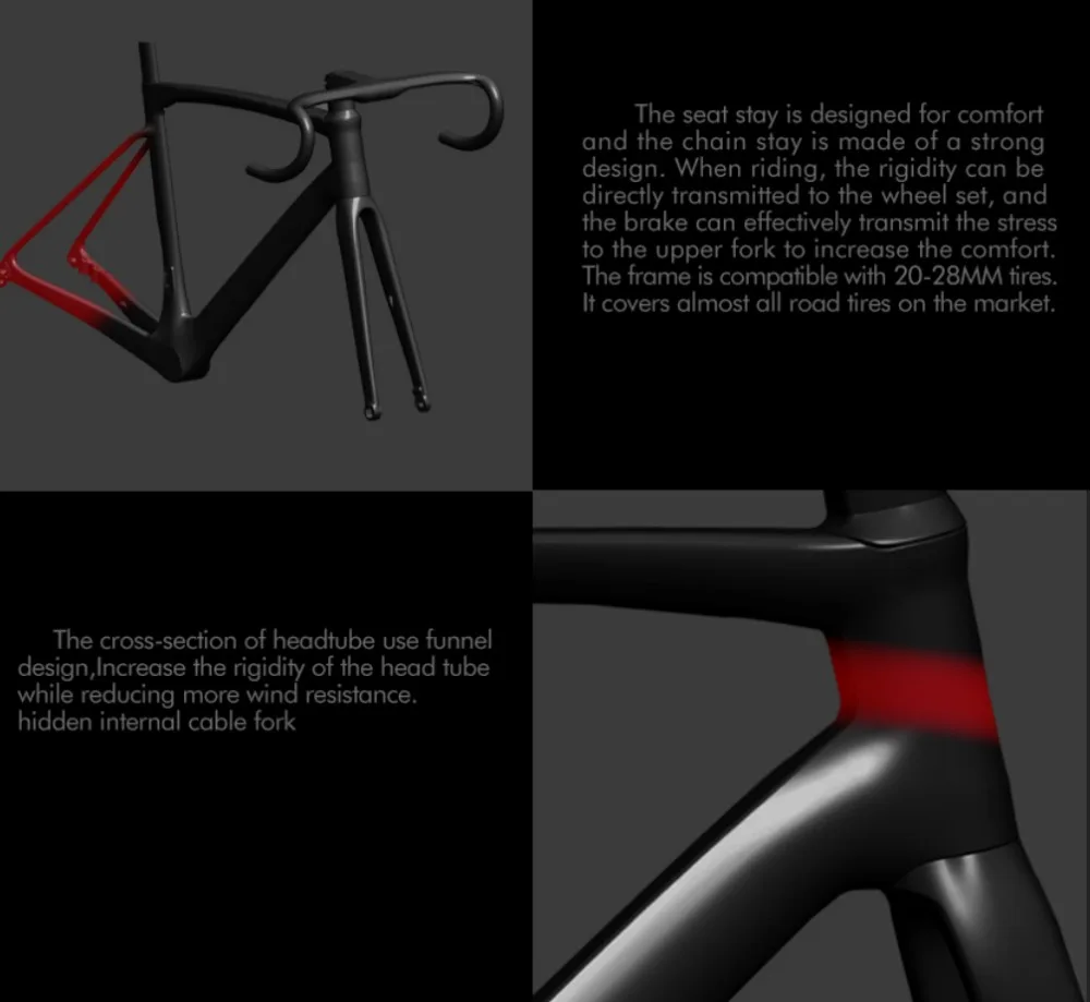 Sale Avenger R7 Carbon Bicycle Frame All InnerCable bicicleta ruta カーボンフレーム Frame Road Disc Brake Rear Derailleur 142x12 Front 100x12 20