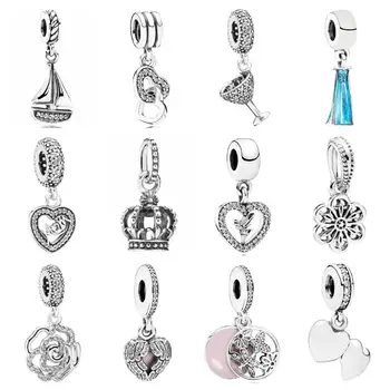 

PDD DZ 61 925 Sterling Silver Spring New Charm Pendant with DIY Bracelet Necklace Jewelry Gift Carving Suitable for Women