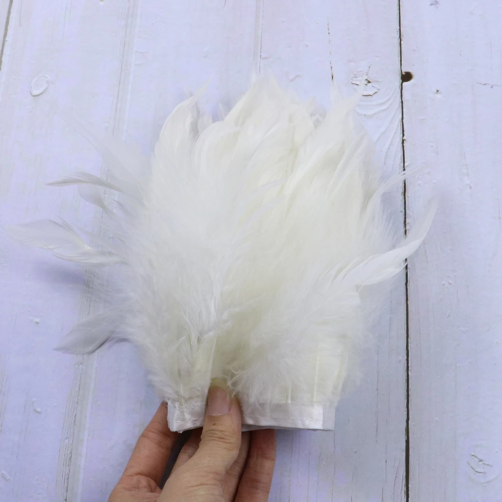 Customized Soft Fluffy Ostrich Feather Trim Ribbon Natural Black Feathers  Fringe 6-22 CM Wedding Event Dresses Sewing Accessory