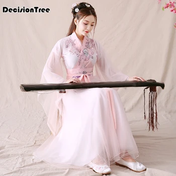 

2020 chinese traditional fairy costume ancient han dynasty princess clothing national hanfu stage dress folk dance costume