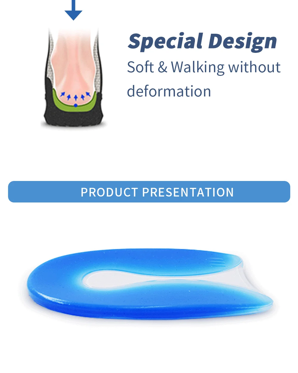Saudefoot модные регулируемые стельки дышащие эластичные Heelpiece поддержка диванная подушка облегчение боли в пятке стельки