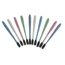 Пшеничная солома длинный уголь Мягкая зубная щетка бамбуковый уголь зубная щетка портативная зубная щетка для путешествий