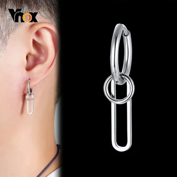 

Vnox Punk Clip Shaped Dangle Earrings for Men Jewelry Simple Stainless Steel Metal Ear Birthday New Year Gifts for Him