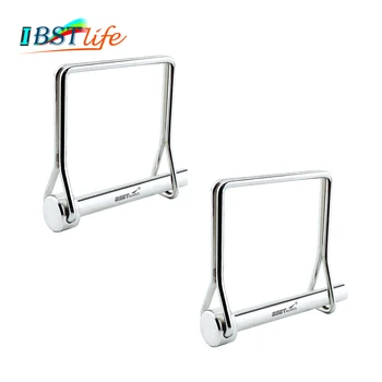 

2PCS SS 316 Square Shaft Locking Lock Pin Safety Coupler Pin Retainer Farm Trailers Wagons Lawn Garden Auto Car Trailer