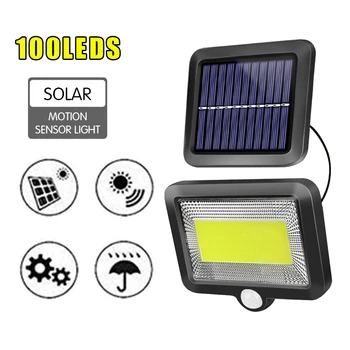 

100 LEDs Solar Lamp IP65 Waterproof Sun Power Wall Lights PIR Motion Sensor Outdoor Emergency Light Garden Industrial Garage