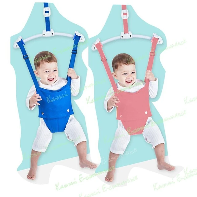 Sauteur de Porte Bébé, Jumper Bebe Exercice Porte Jumper Debout Pliable  avec Chaise de Sécurité et Sangle Réglable, Siège De Saut Suspendu pour